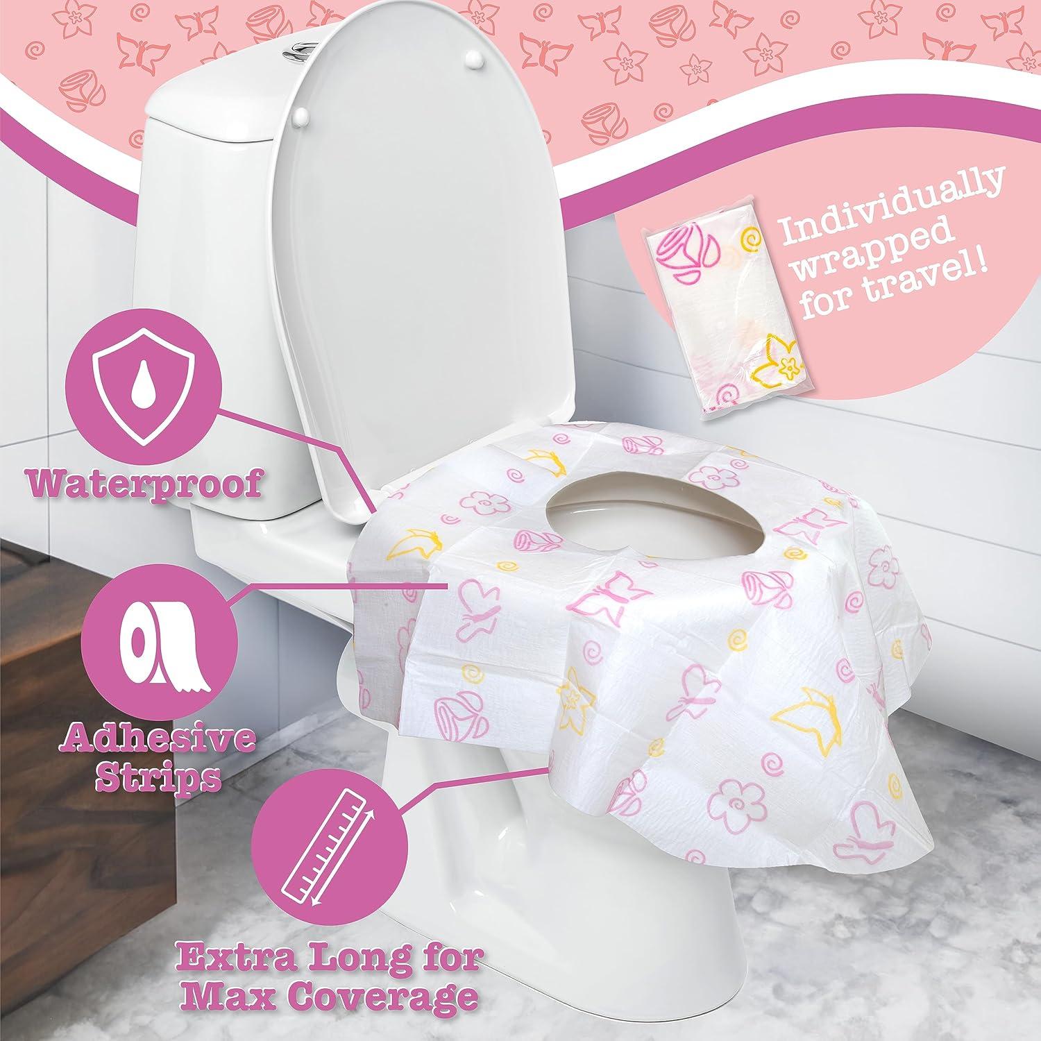 Cubiertas desechables para inodoro POTTY SHIELDS - Floral, 12 unidades
