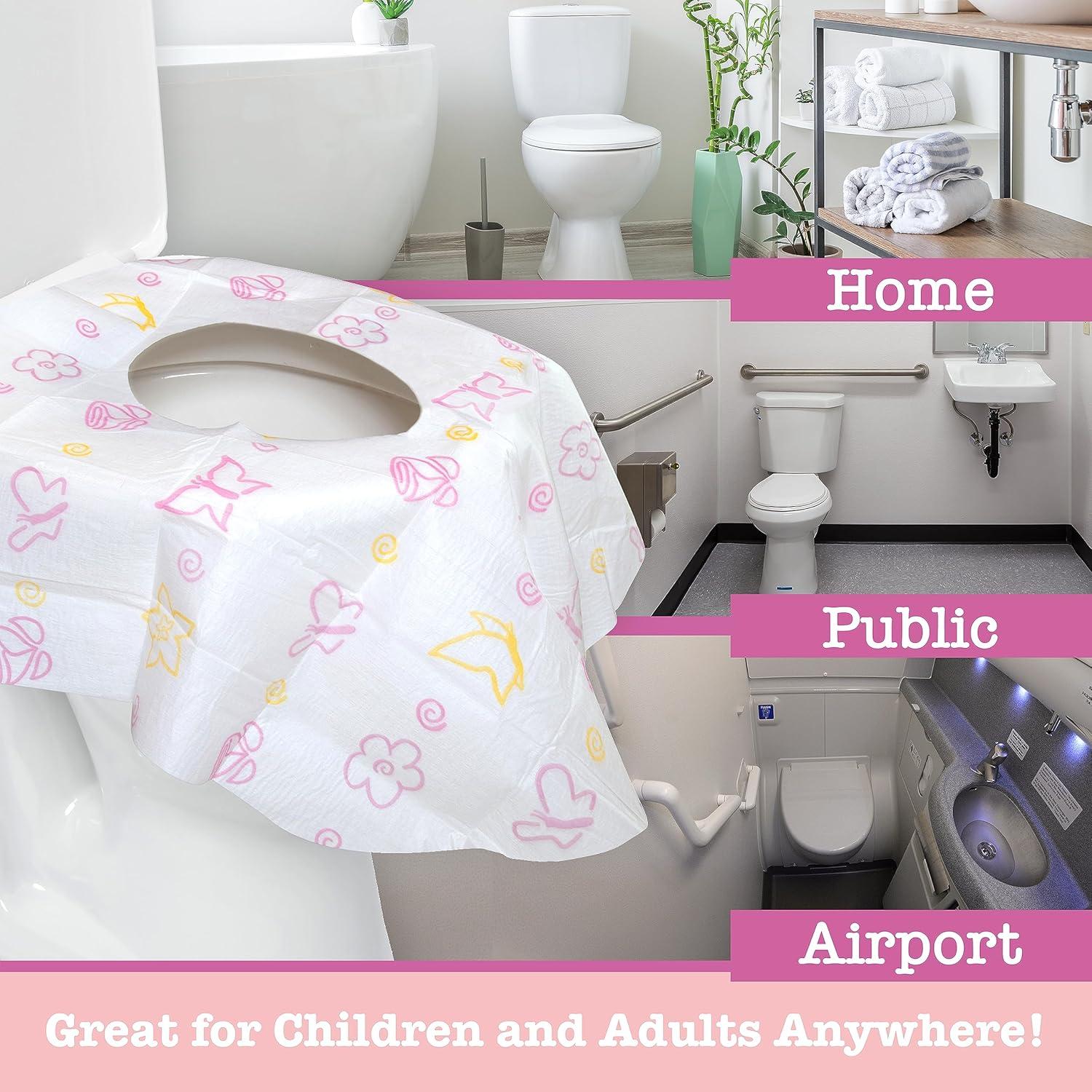 Cubiertas desechables para inodoro POTTY SHIELDS - Floral, 12 unidades