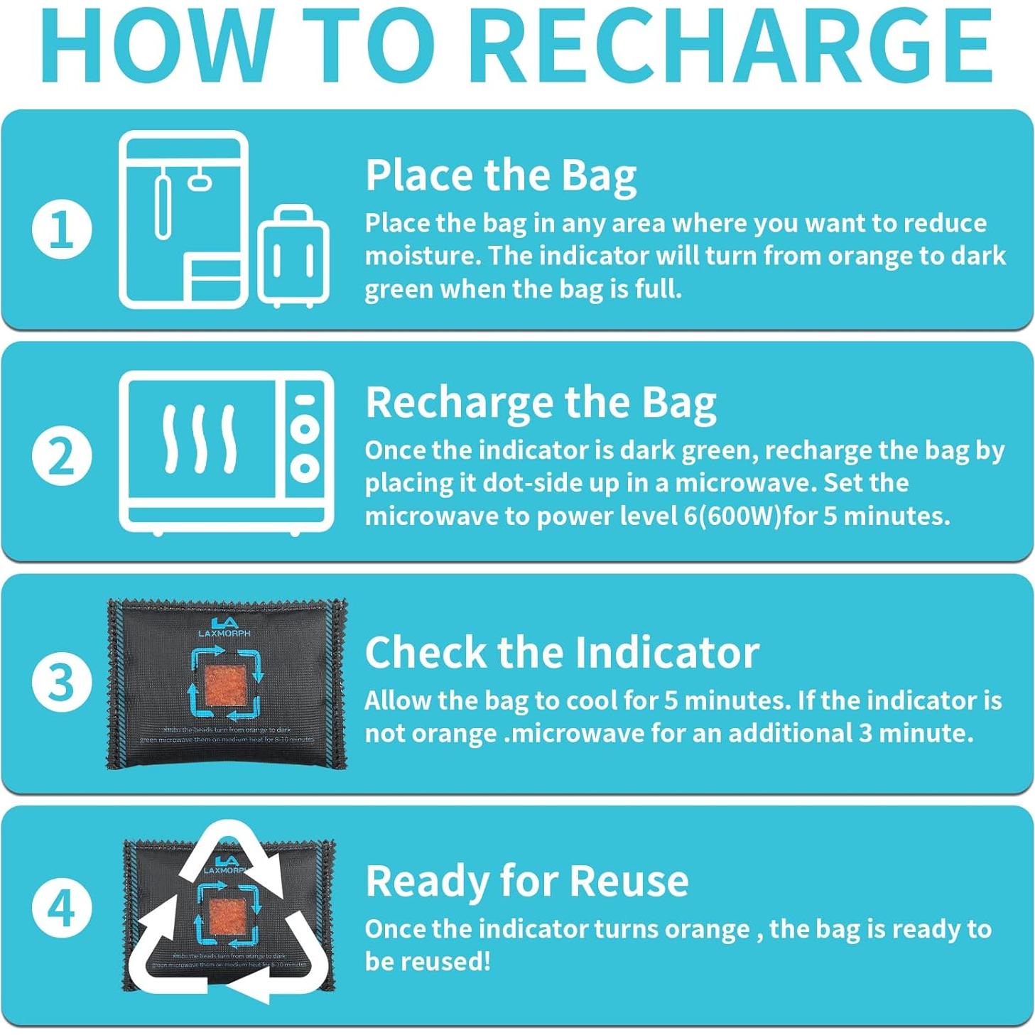 Paquete Deshidratante Reutilizable Laxmorph 200g Gel Silica