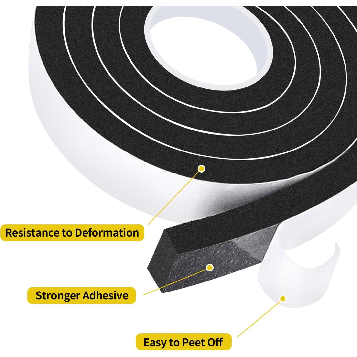 Tira de Sellado Adhesiva Duccinp 5.03m x 1" x 0.5" Aislante