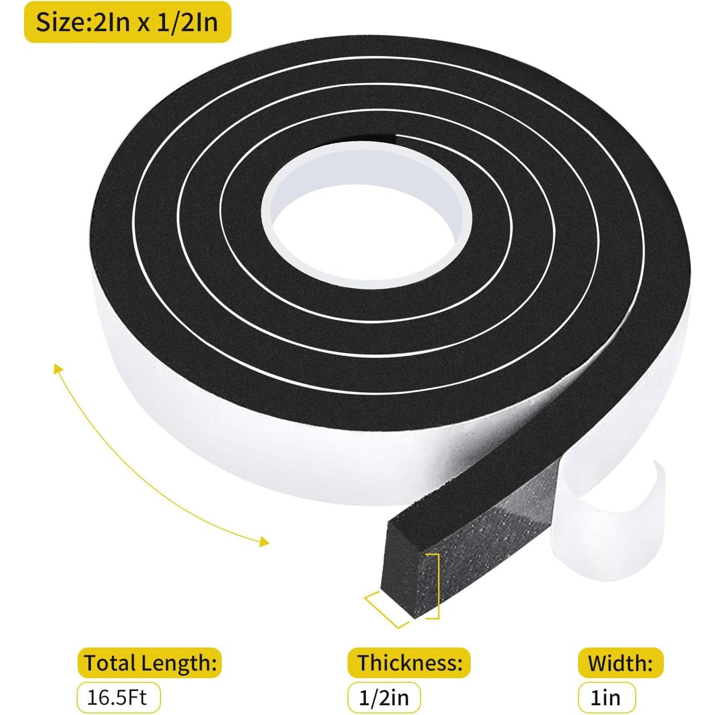 Tira de Sellado Adhesiva Duccinp 5.03m x 1" x 0.5" Aislante