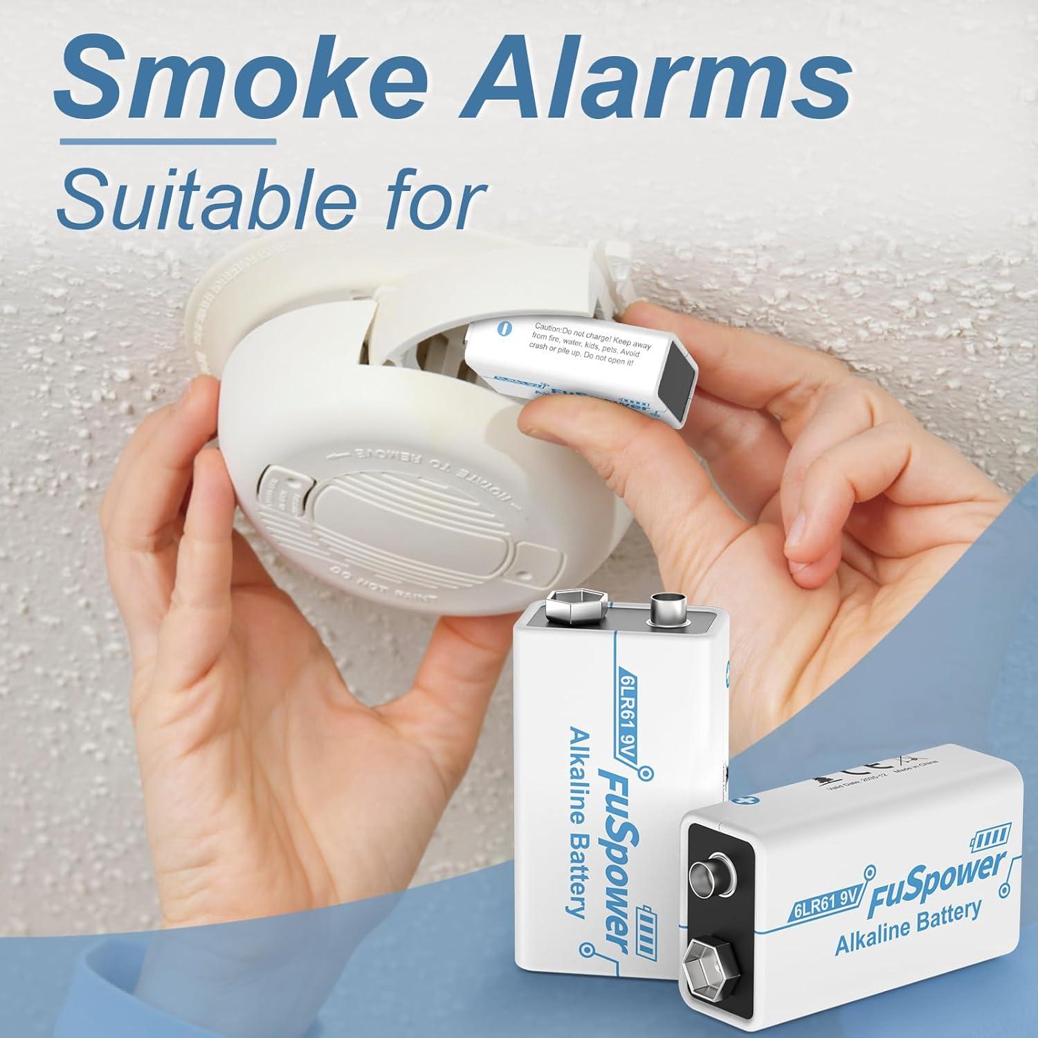 Baterías Alcalinas 9V Fuspower 6LR61 Paquete de 5 Unidades