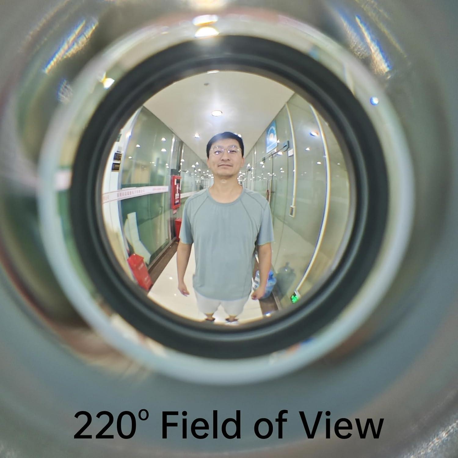 Mirilla de Puerta de Latón Sólido 220° con Cubierta Privacidad