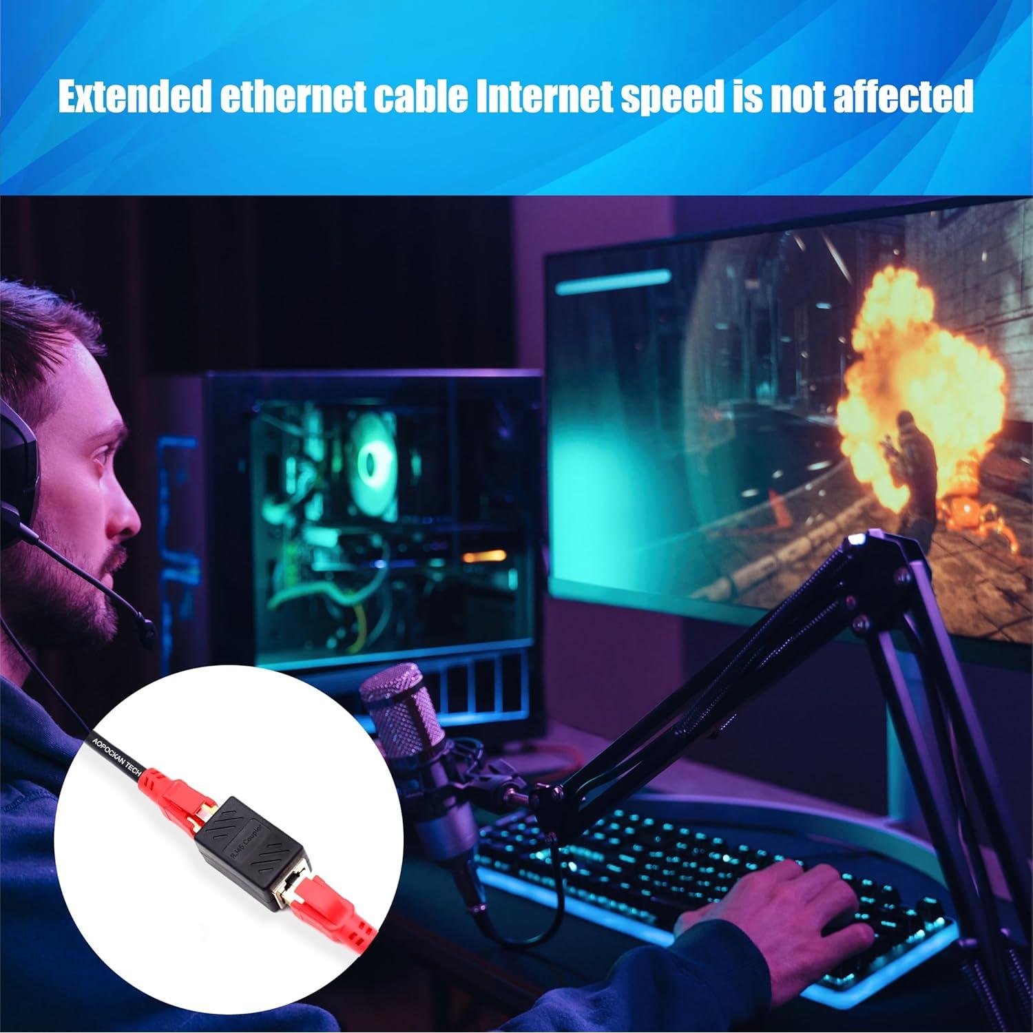 Acoplador RJ45 AOPOCKAN TECH Cat6 Femenino a Femenino - Paquete de 3