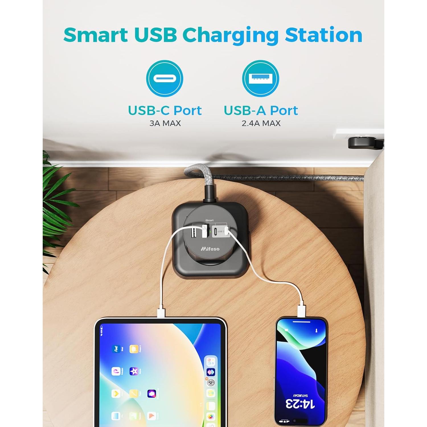 Torre Protector de Sobretensión MIFASOPOWER 12 Salidas 4 USB