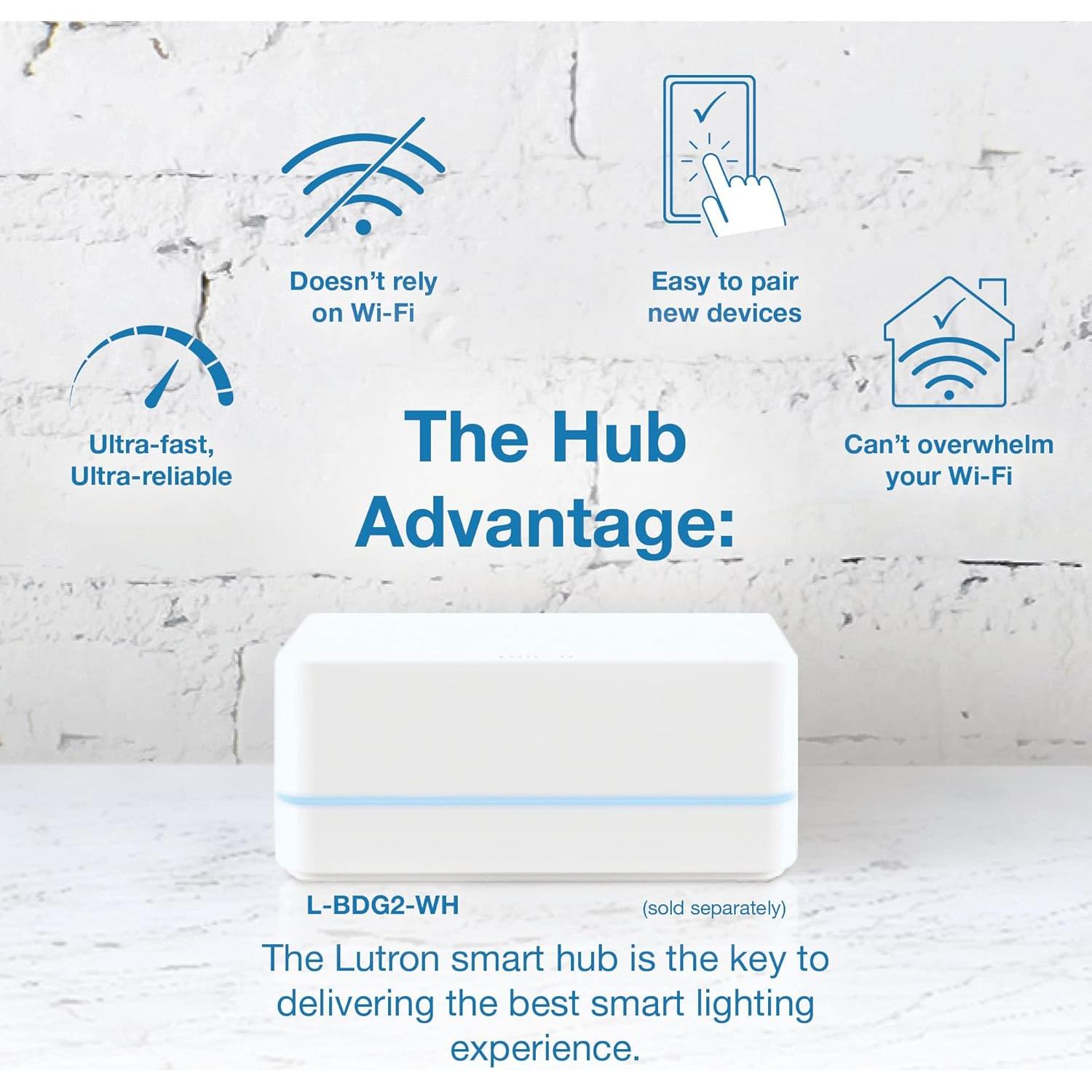 Interruptor de Luz Inteligente Lutron Caseta Negro 6A 3 Vías