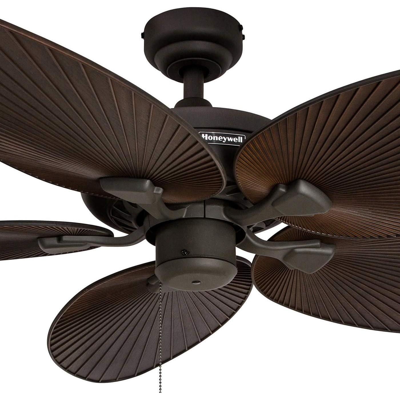 Ventilador de Techo Honeywell Palm Island 132 cm Bronce Sin Luz