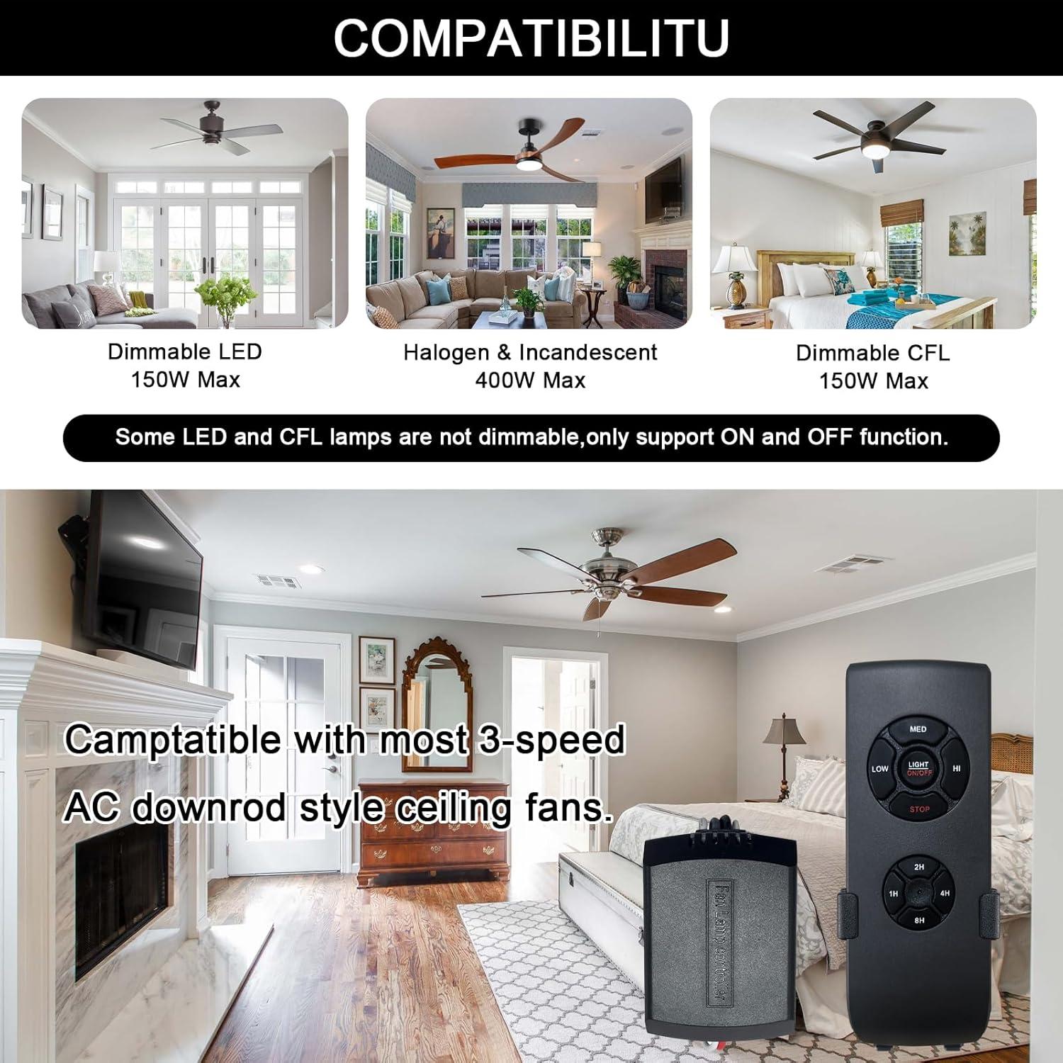 Control Remoto para Ventilador de Techo Humpptom 1 Paquete