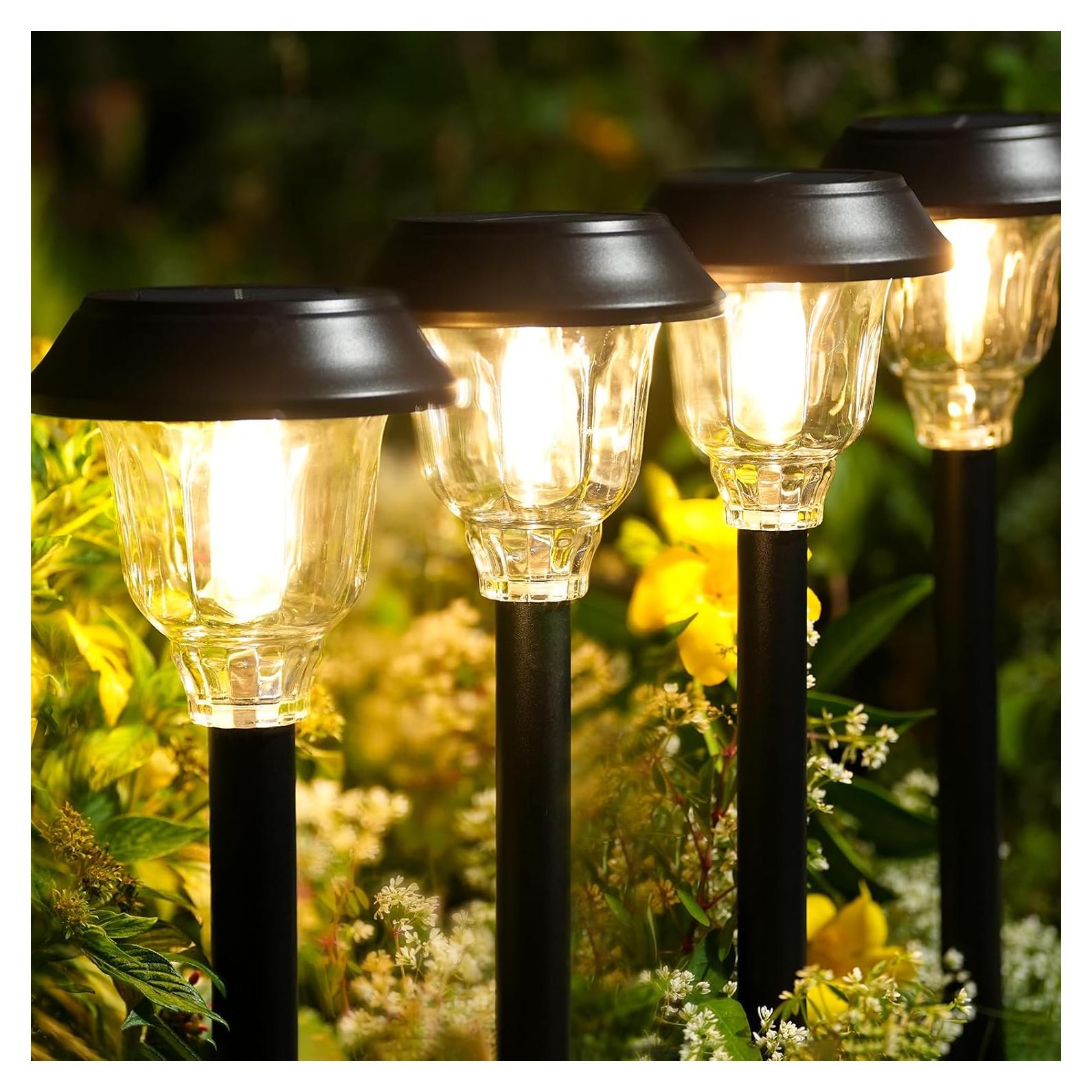 Luces Solares LED para Jardín y Senderos, 6 Piezas, DOSELAG