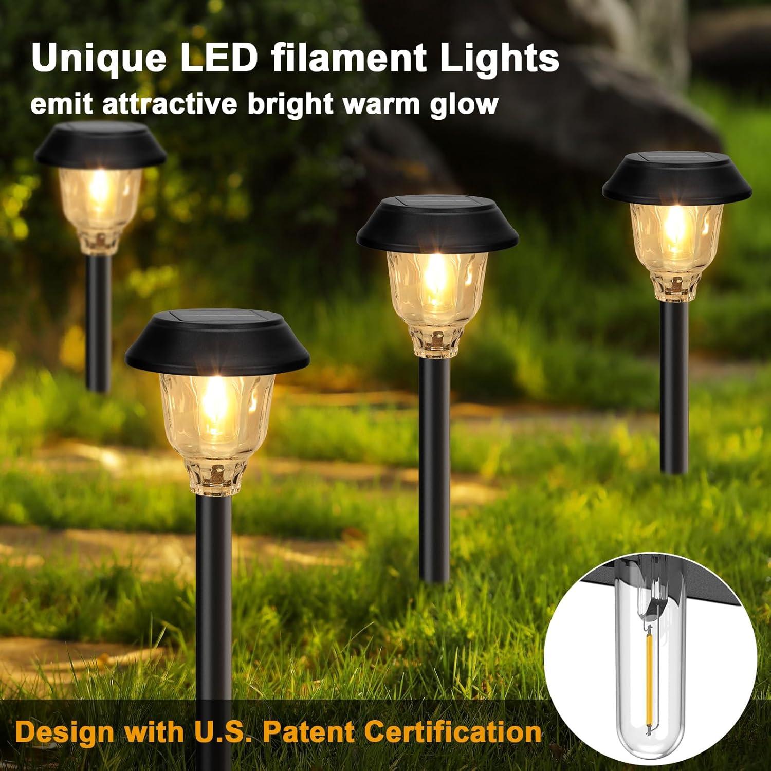 Luces Solares LED para Jardín y Senderos, 6 Piezas, DOSELAG