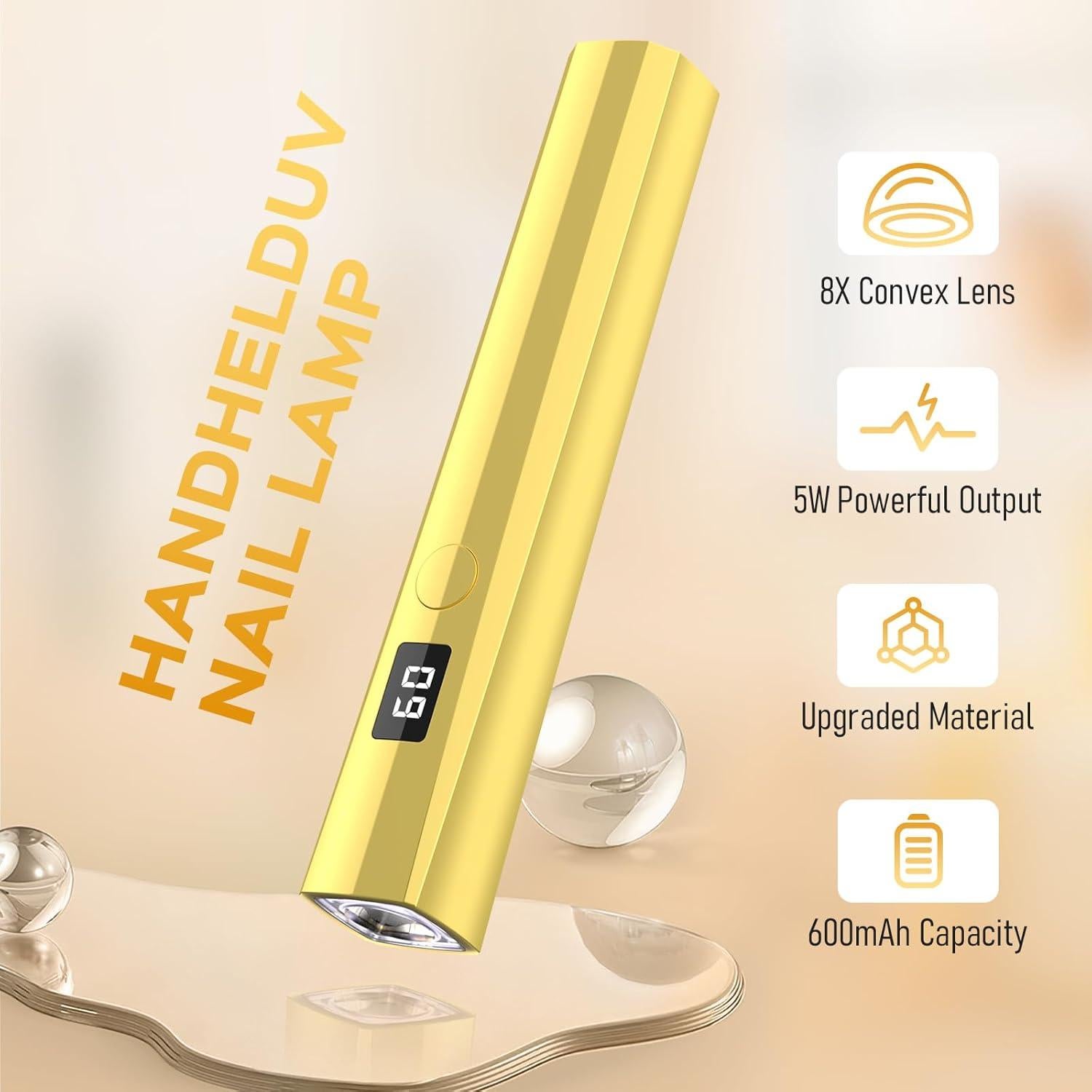 Lámpara de Uñas UV Hoonyn NL-003-HN 5W Portátil Dorado