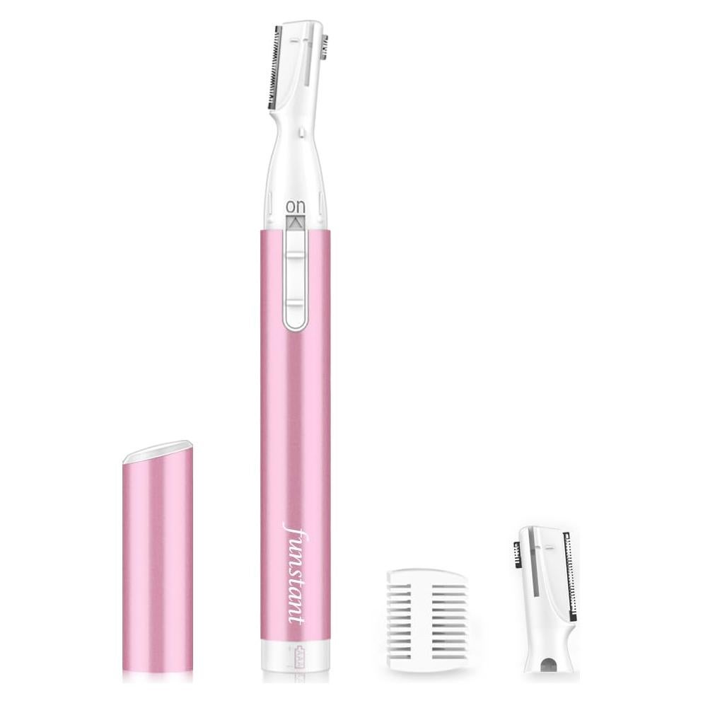 Recortador de Cejas Funstant Rosa Coral, Afeitadora Eléctrica Indolora
