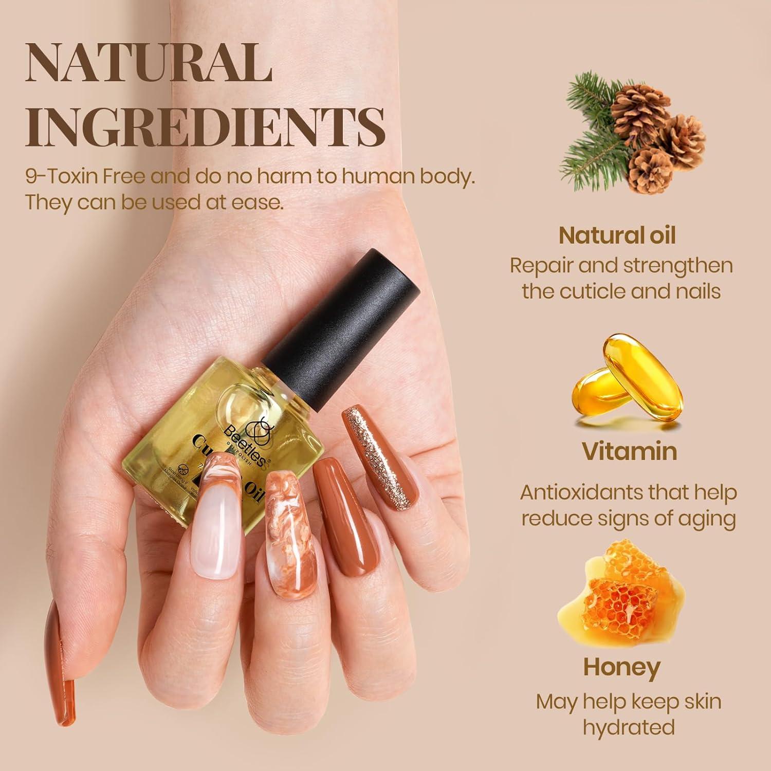 Conjunto Gel Base y Top Coat + Aceite Cutículas Beetles 3Pcs