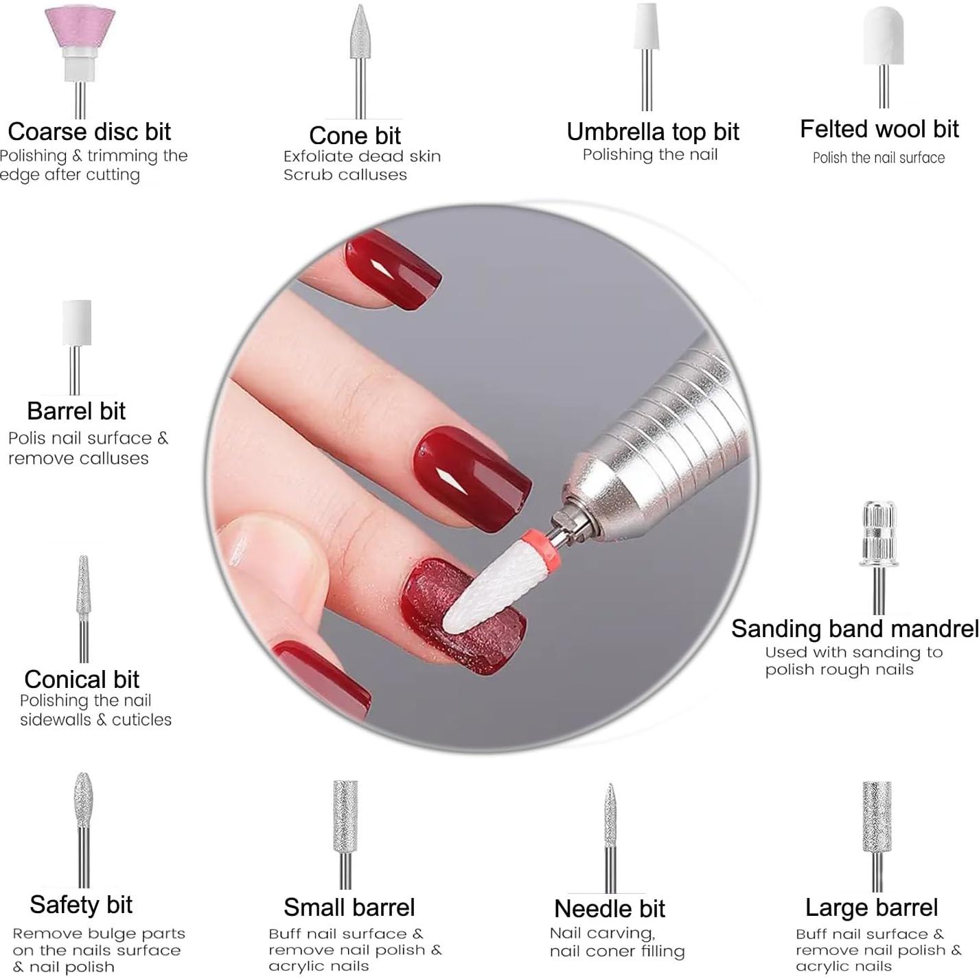 Taladro de Uñas Eléctrico Dazzle 45000RPM Recargable Portátil