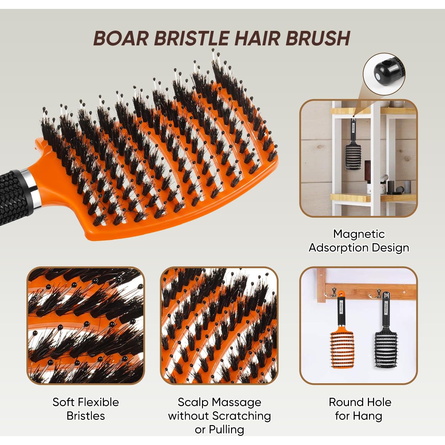 Juego de Cepillos Desenredantes Kertiberif - Cerdas de Jabalí