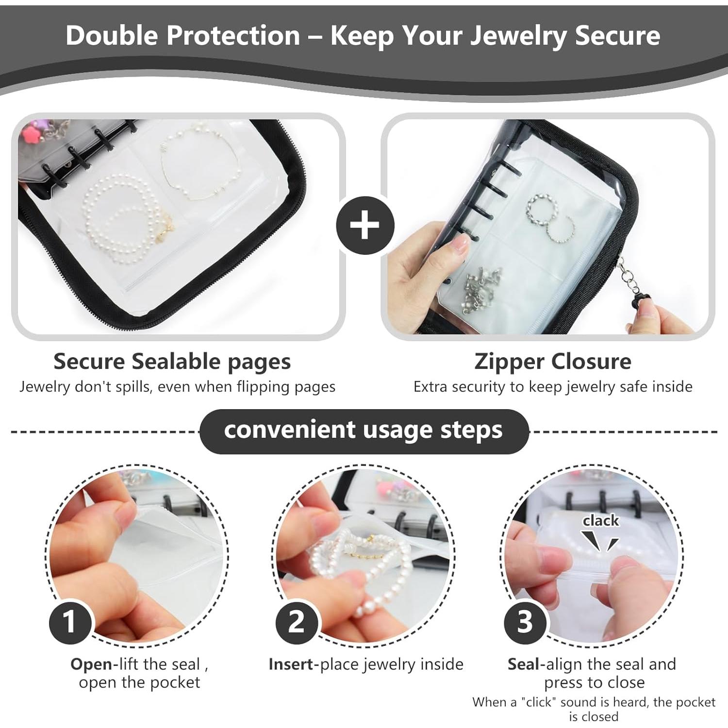 Organizador de Joyería de Viaje Frutain Negro 10 Compartimentos