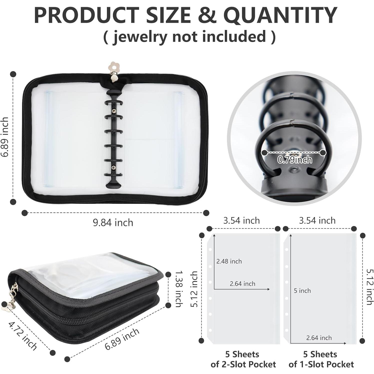Organizador de Joyería de Viaje Frutain Negro 10 Compartimentos
