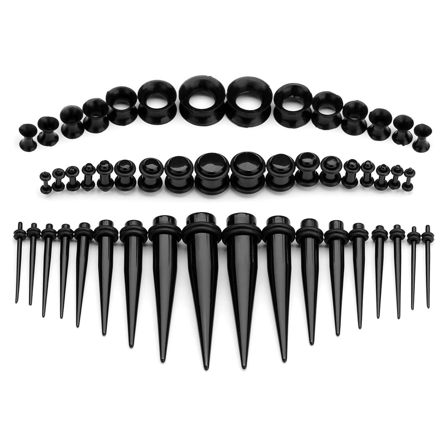 Kit de Estiramiento de Orejas 50pcs CABBE KALLO Silicona y Acrílico