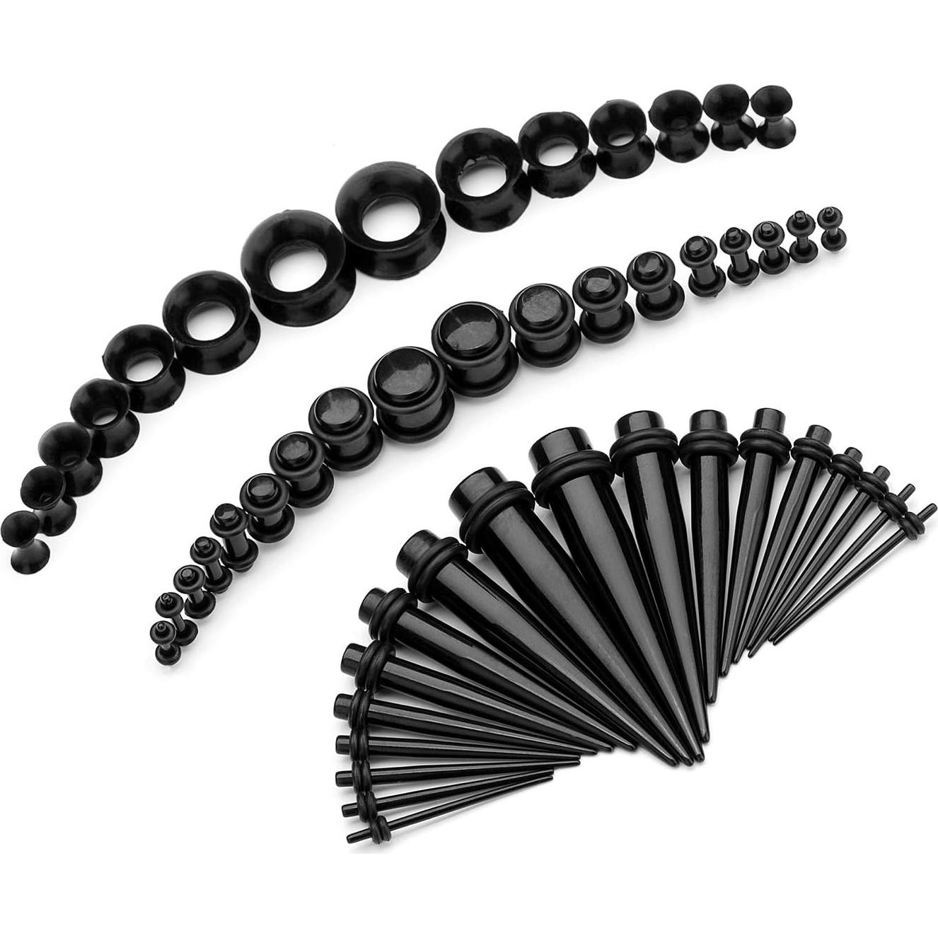 Kit de Estiramiento de Orejas 50pcs CABBE KALLO Silicona y Acrílico