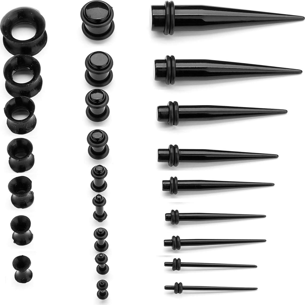 Kit de Estiramiento de Orejas 50pcs CABBE KALLO Silicona y Acrílico