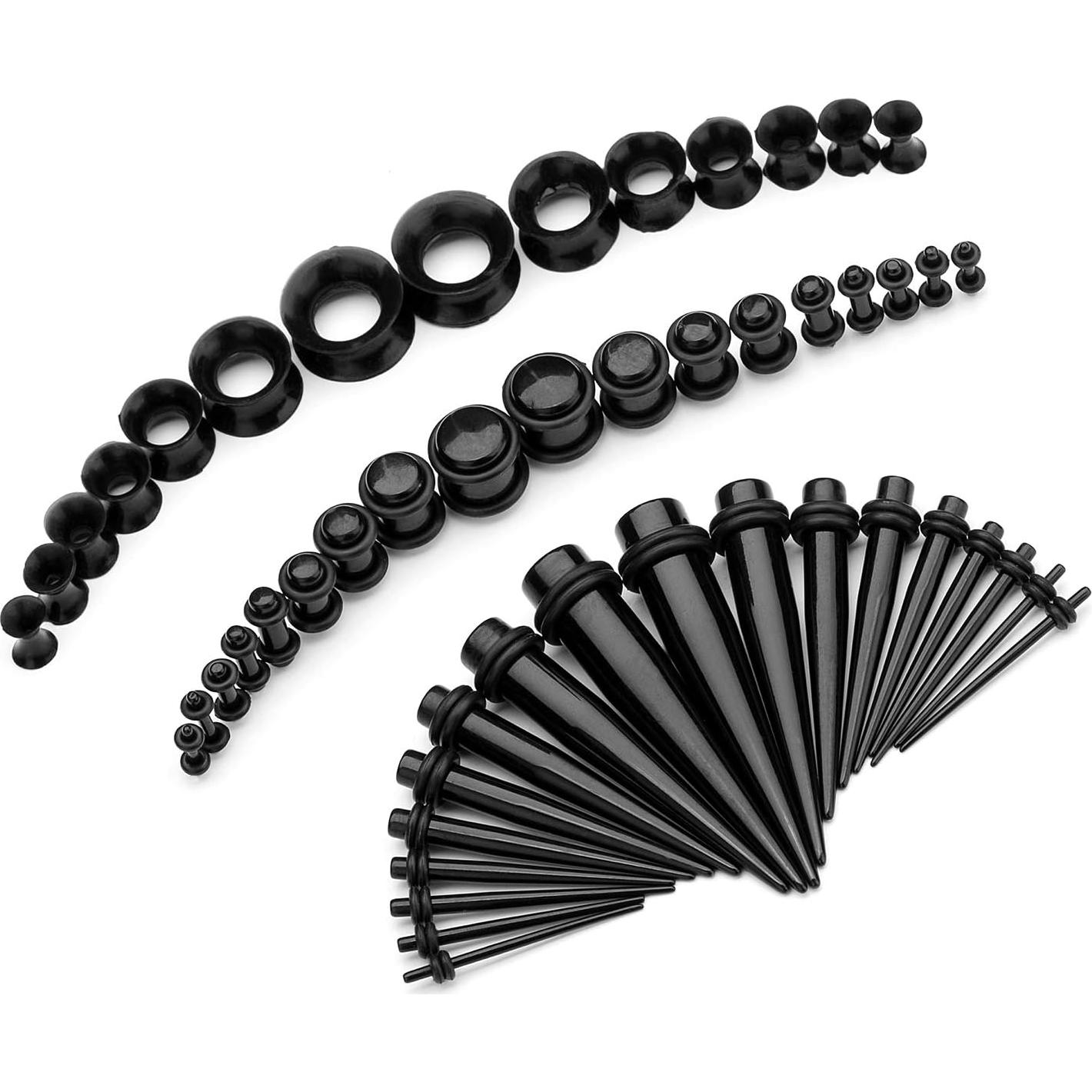 Kit de Estiramiento de Orejas 50pcs CABBE KALLO Silicona y Acrílico