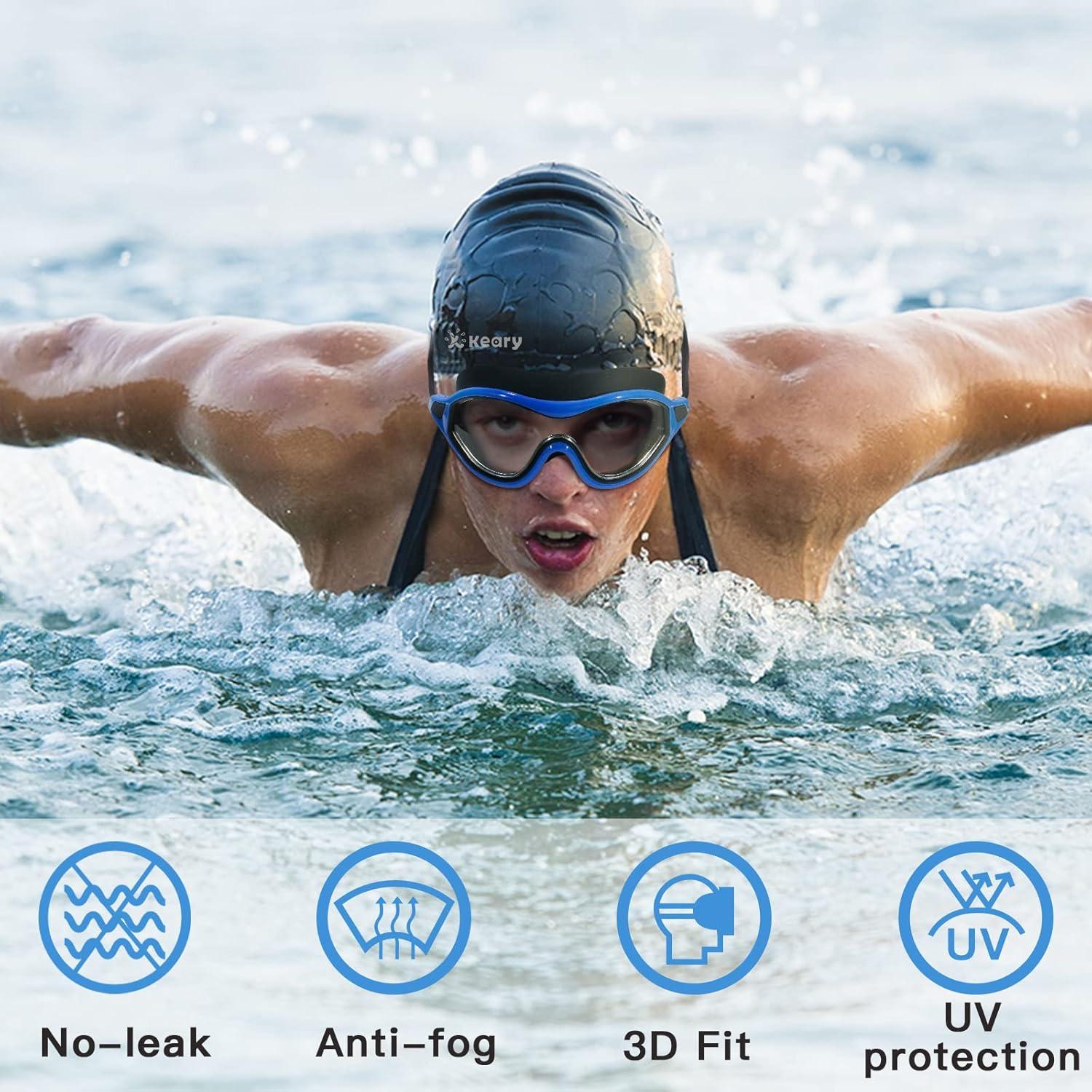 Gafas de Natación Keary 2 Pack Adultos Antivaho UV Sin Fugas