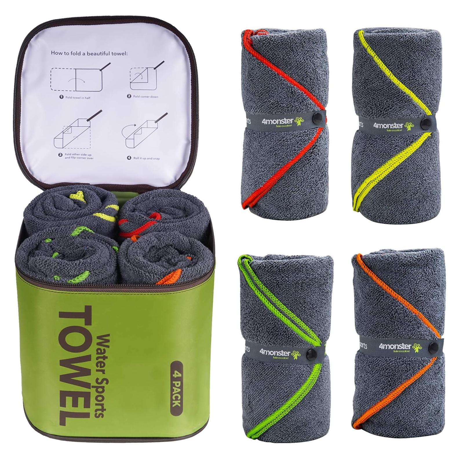 Toallas de Microfibra 4Monster - Paquete Familiar 4 Unidades