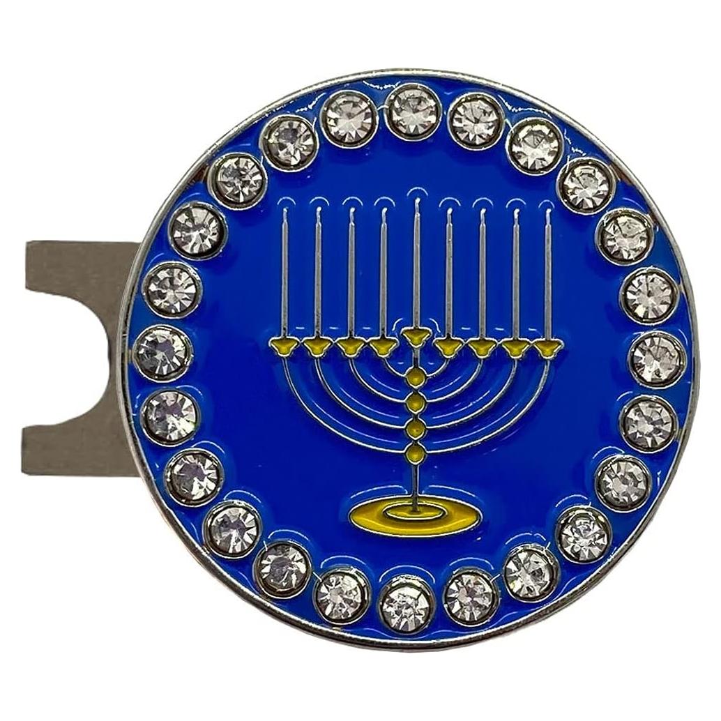 Marcador de bola de golf bling Giggle Golf Menorah amarillo