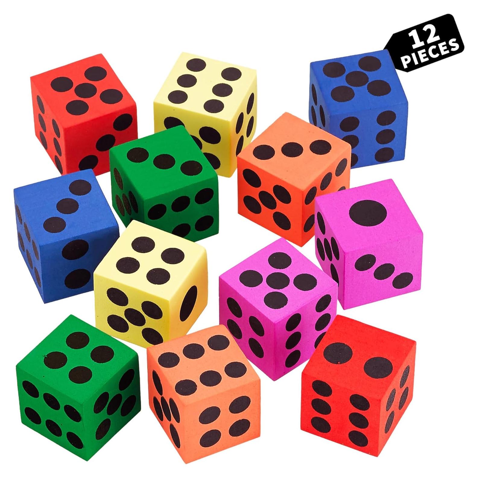 Juego de Dados de Espuma Jumbo Playbees - Paquete de 12
