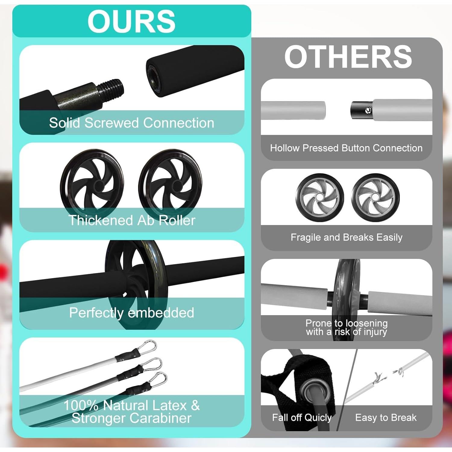 Kit de Barra de Pilates Olodeer con Bandas de Resistencia