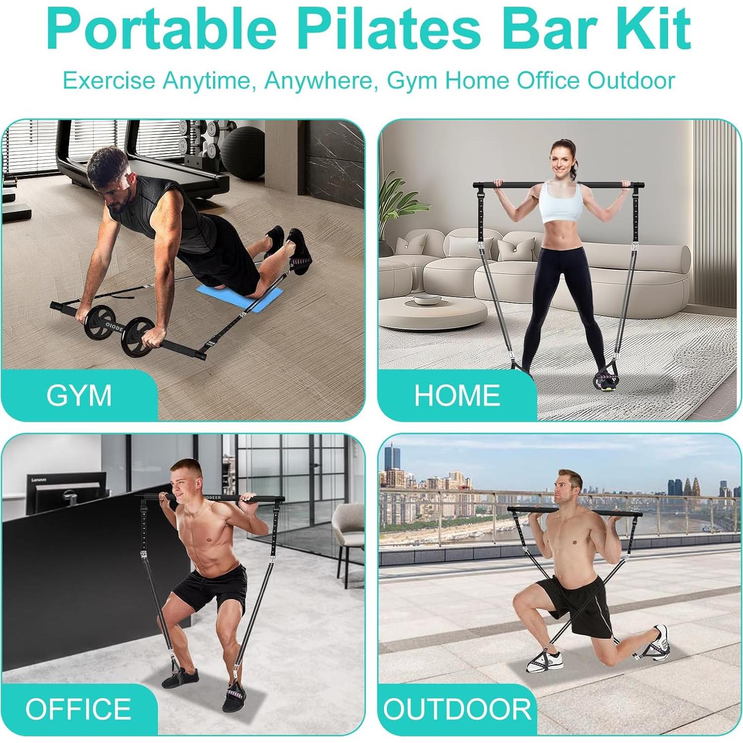Kit de Barra de Pilates Olodeer con Bandas de Resistencia