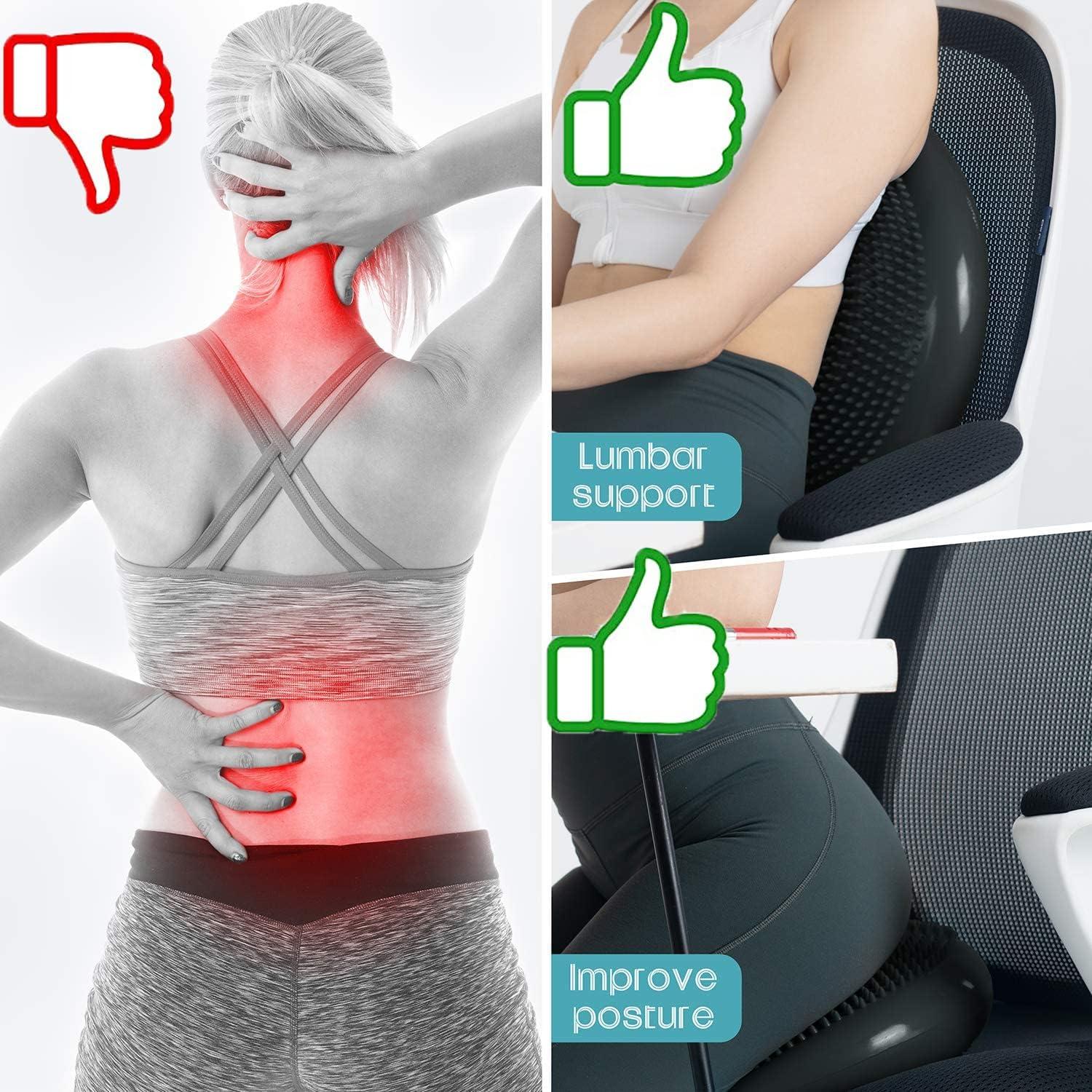 Cojín Inestable Nvzi 34cm con Pelota de Masaje y Bomba