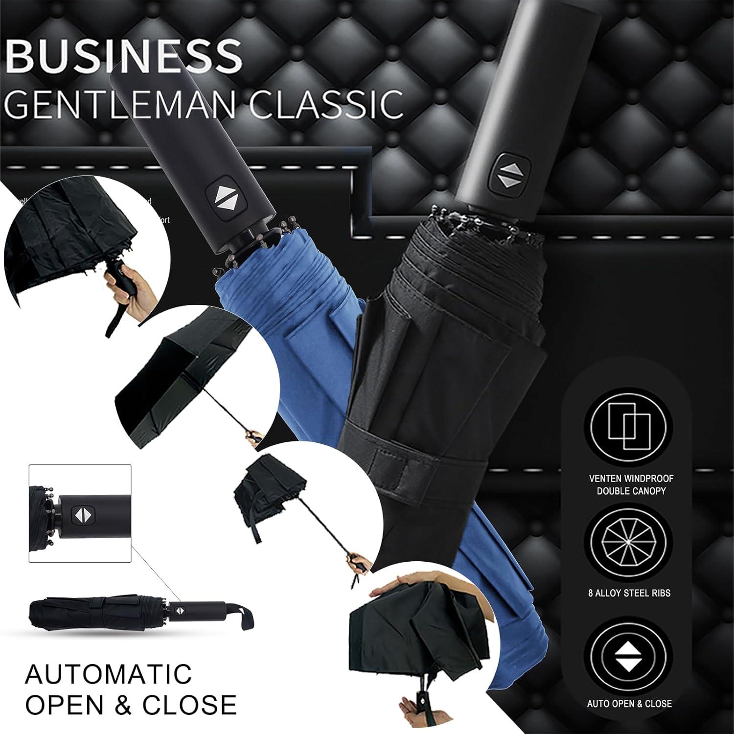 Paraguas Automático Pumi-geous Compacto UV 50+ Negro