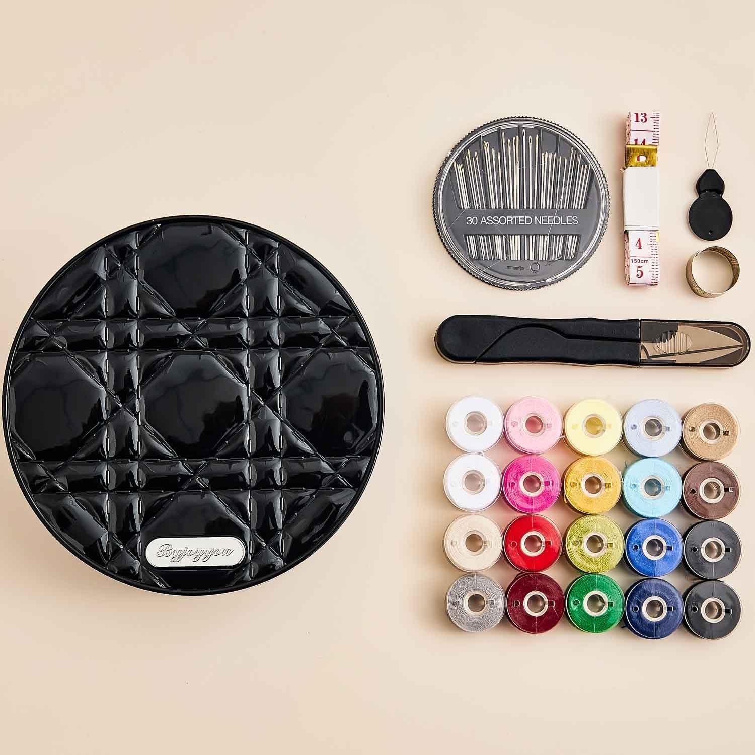 Kit de Costura UNIKON Negro con 30 Agujas y 20 Hilos