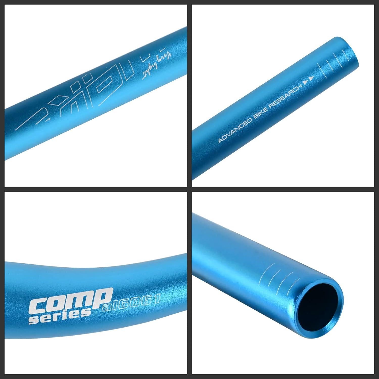 Manillar Elevado MTB Wake 720mm Aluminio Azul Ergonomico