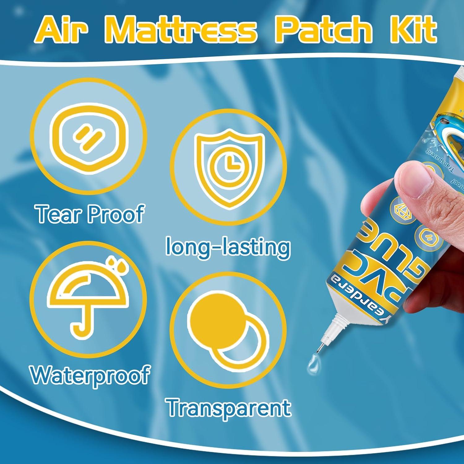 Kit de Reparación de Piscina Yeardera con Pegamento PVC 90g