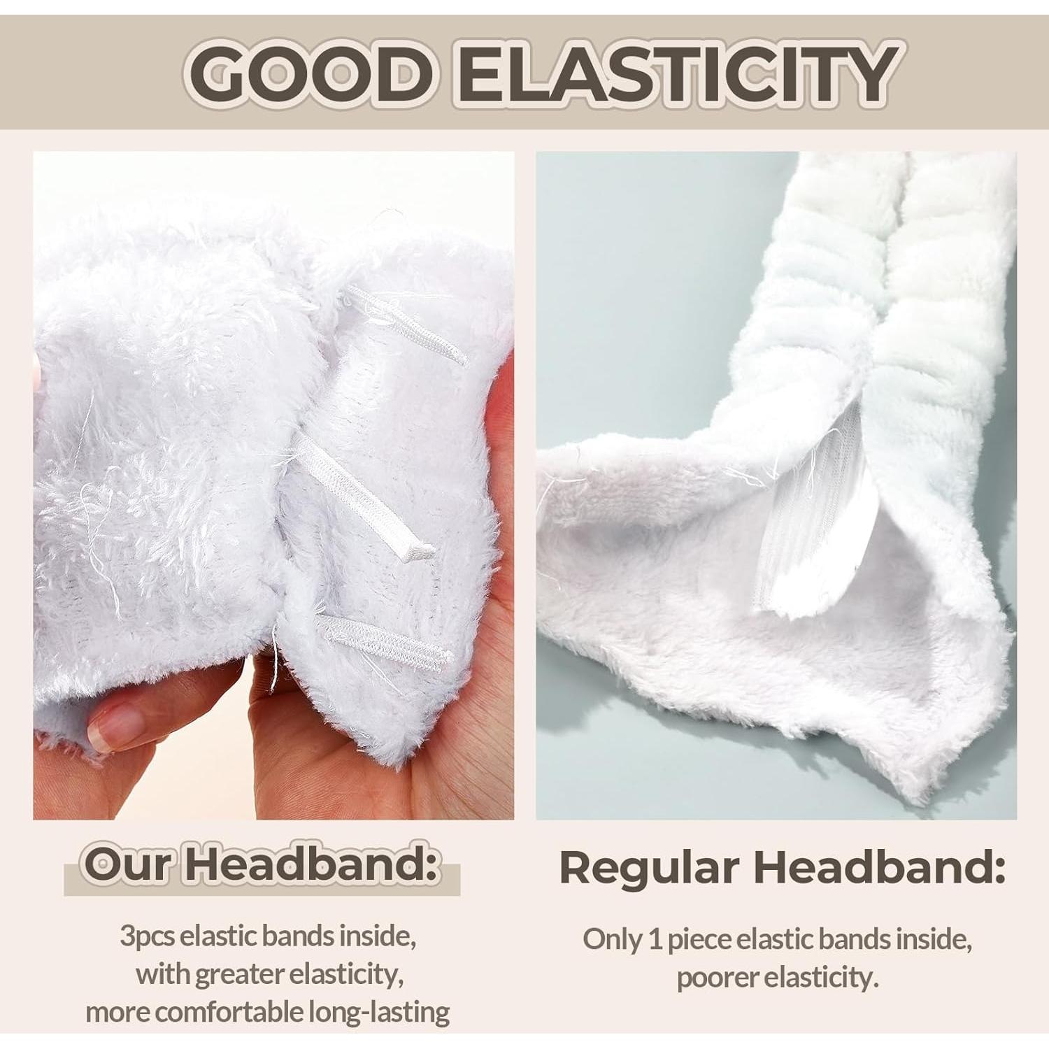 Banda para la cabeza Spa LEOBRO - 3 colores, microfibra, elástica