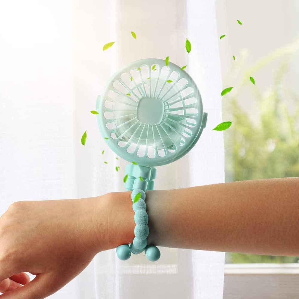 Ventilador Portátil Suteng con Trípode Flexible y Luz LED