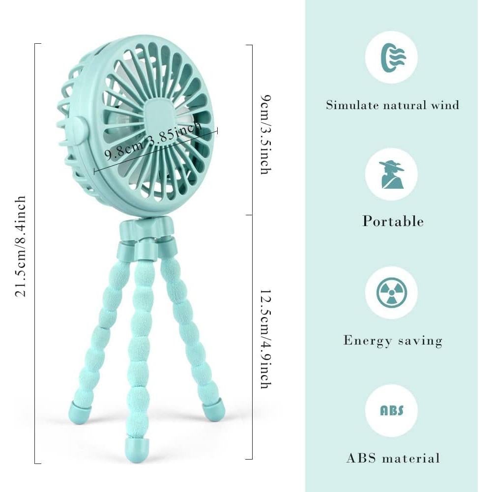 Ventilador Portátil Suteng con Trípode Flexible y Luz LED