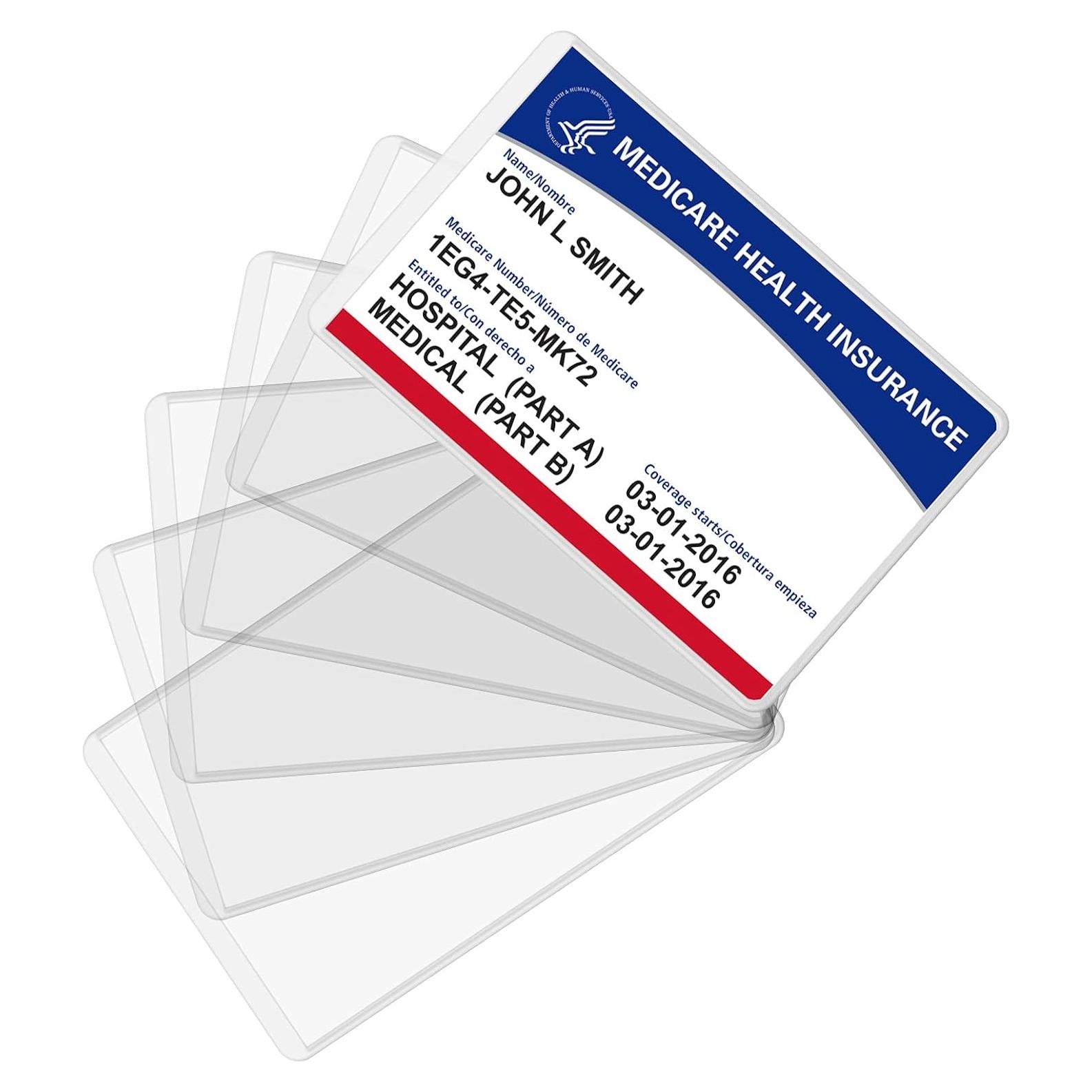 Protector de Tarjeta Medicare Fabmaker - Paquete de 6 Fundas 12 Mil