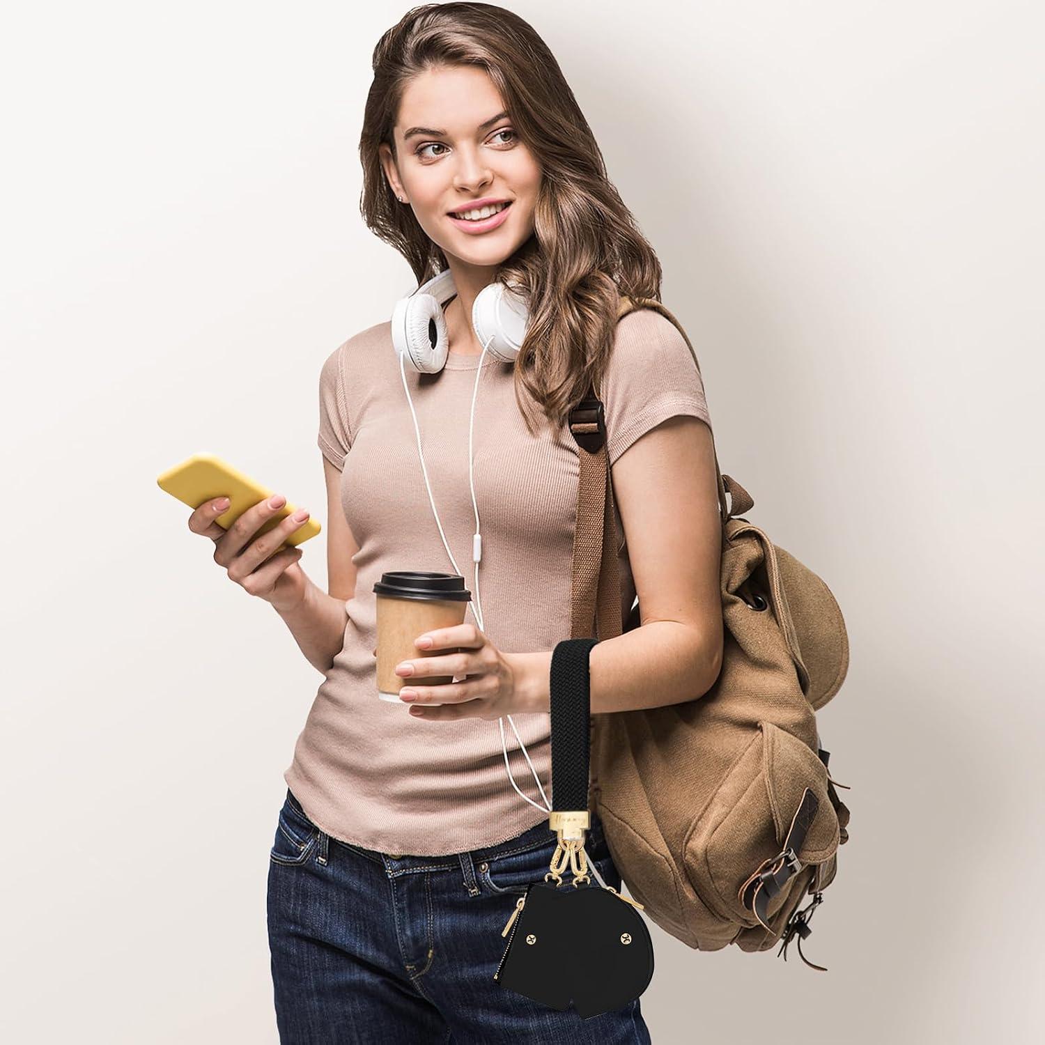 Monedero de muñeca Hovmwey con llavero y doble bolsa desmontable