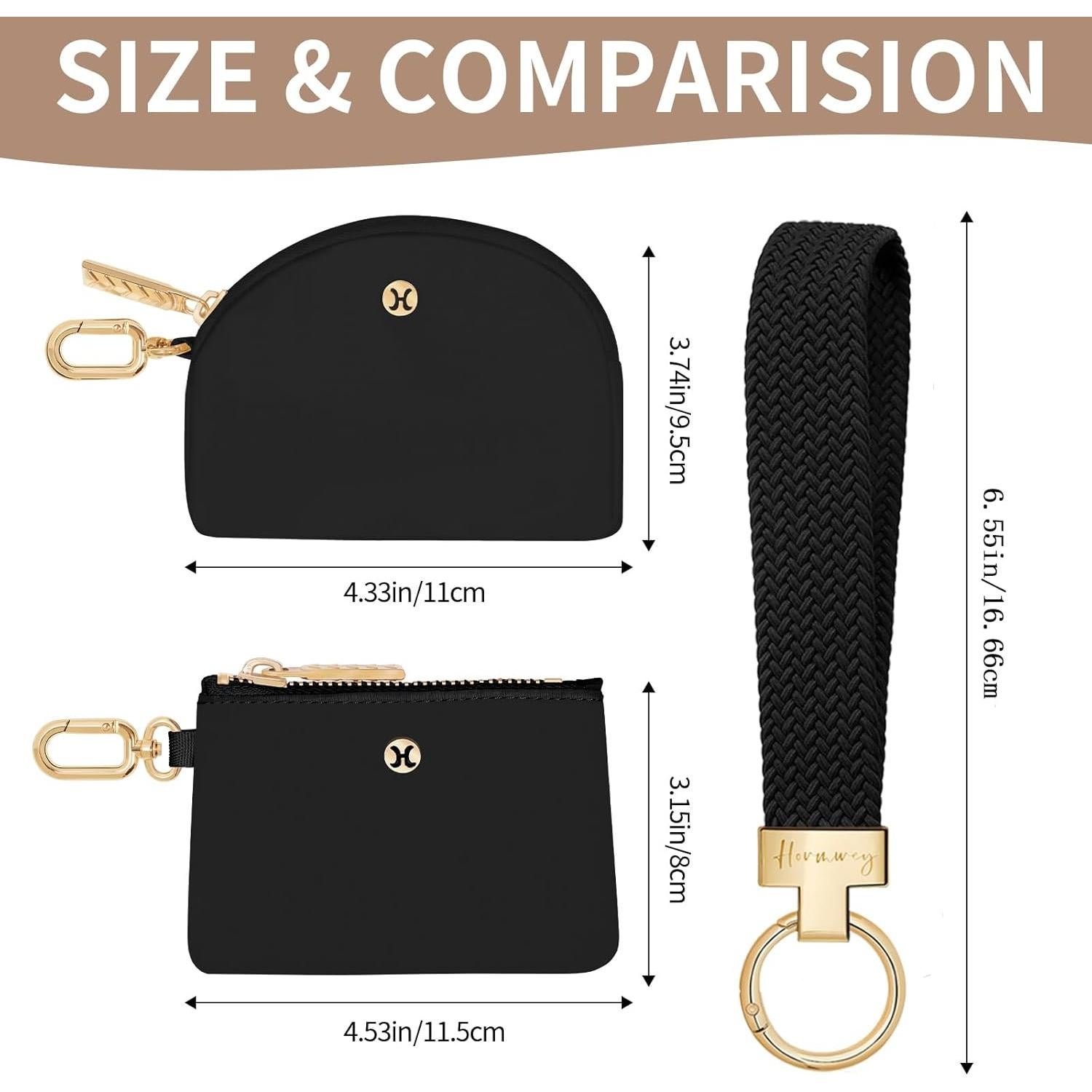 Monedero de muñeca Hovmwey con llavero y doble bolsa desmontable