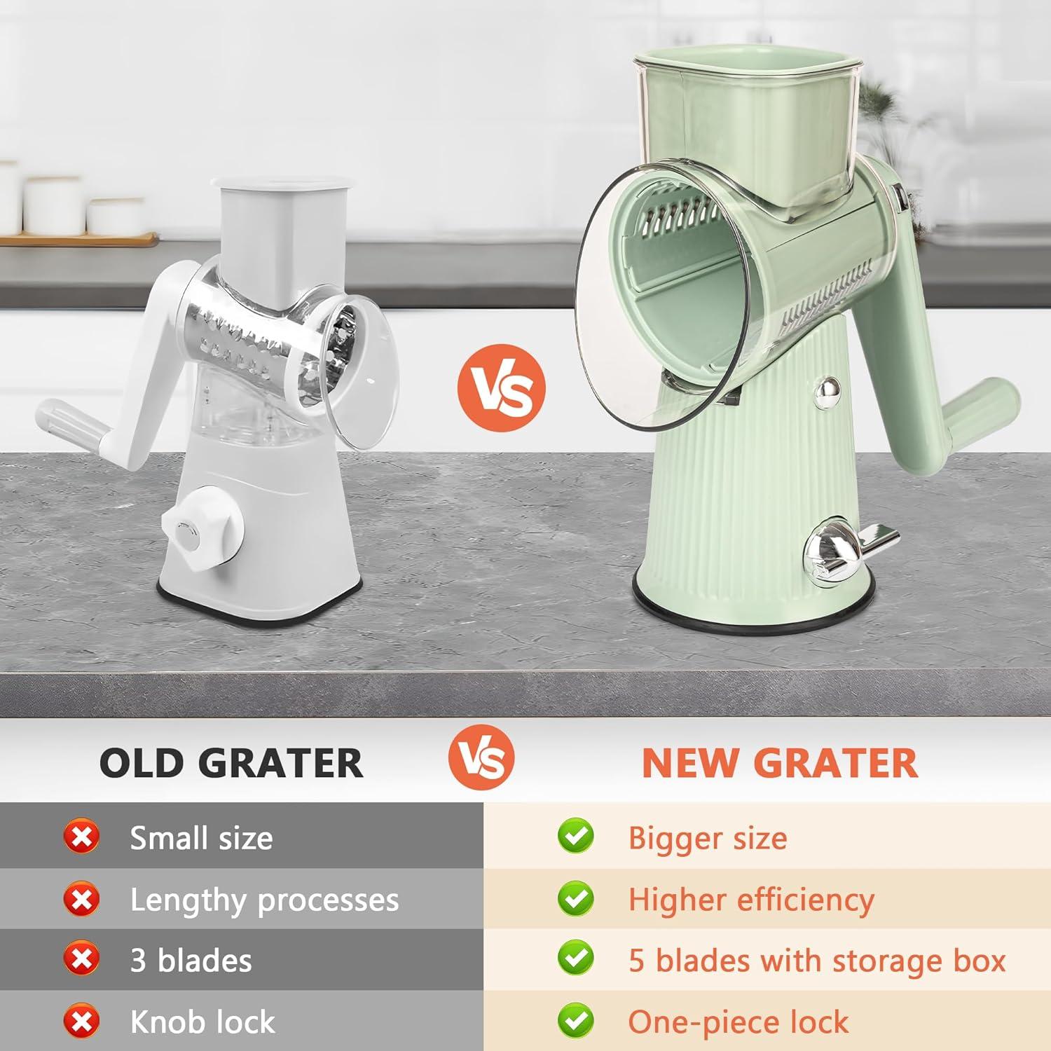 Rallador de Queso Manual SRIVIJA Matcha 5 Cuchillas 1.18 kg