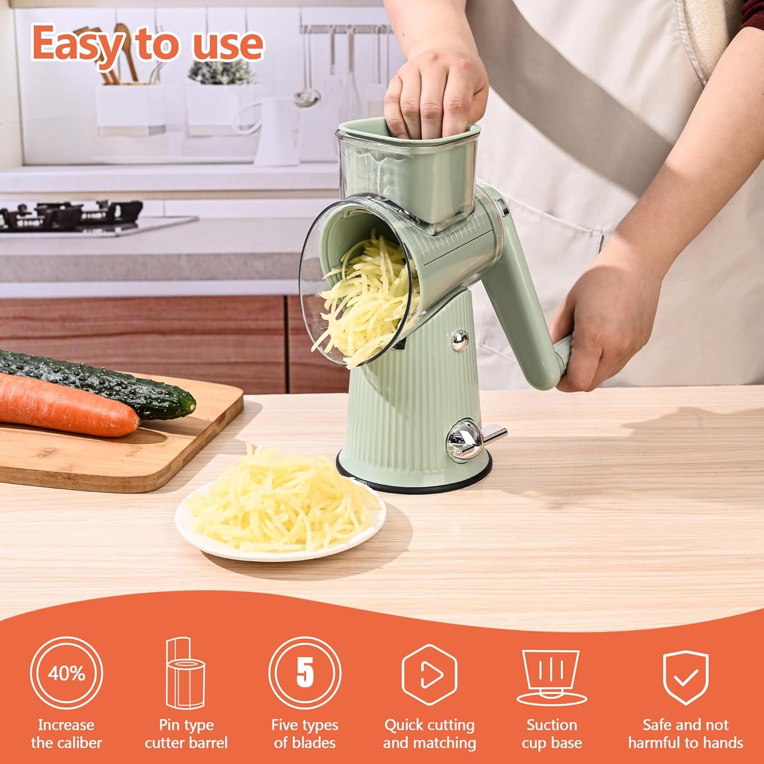 Rallador de Queso Manual SRIVIJA Matcha 5 Cuchillas 1.18 kg