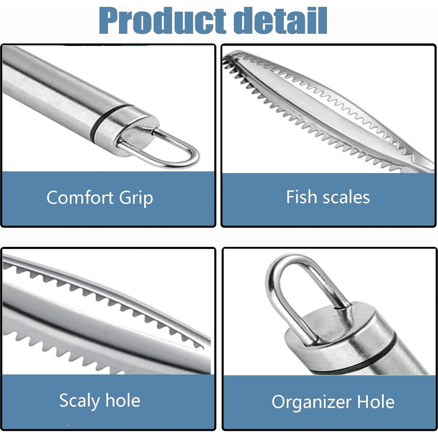 Removedor de Escamas de Pescado HMPBEFU Acero Inoxidable 20cm