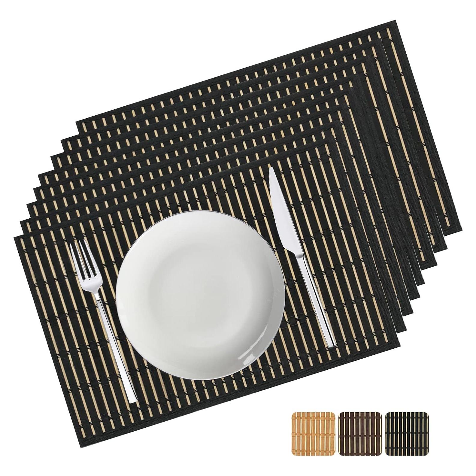 Juego de 8 Manteles de Bambú ANDSTAR 45x30cm Antideslizantes