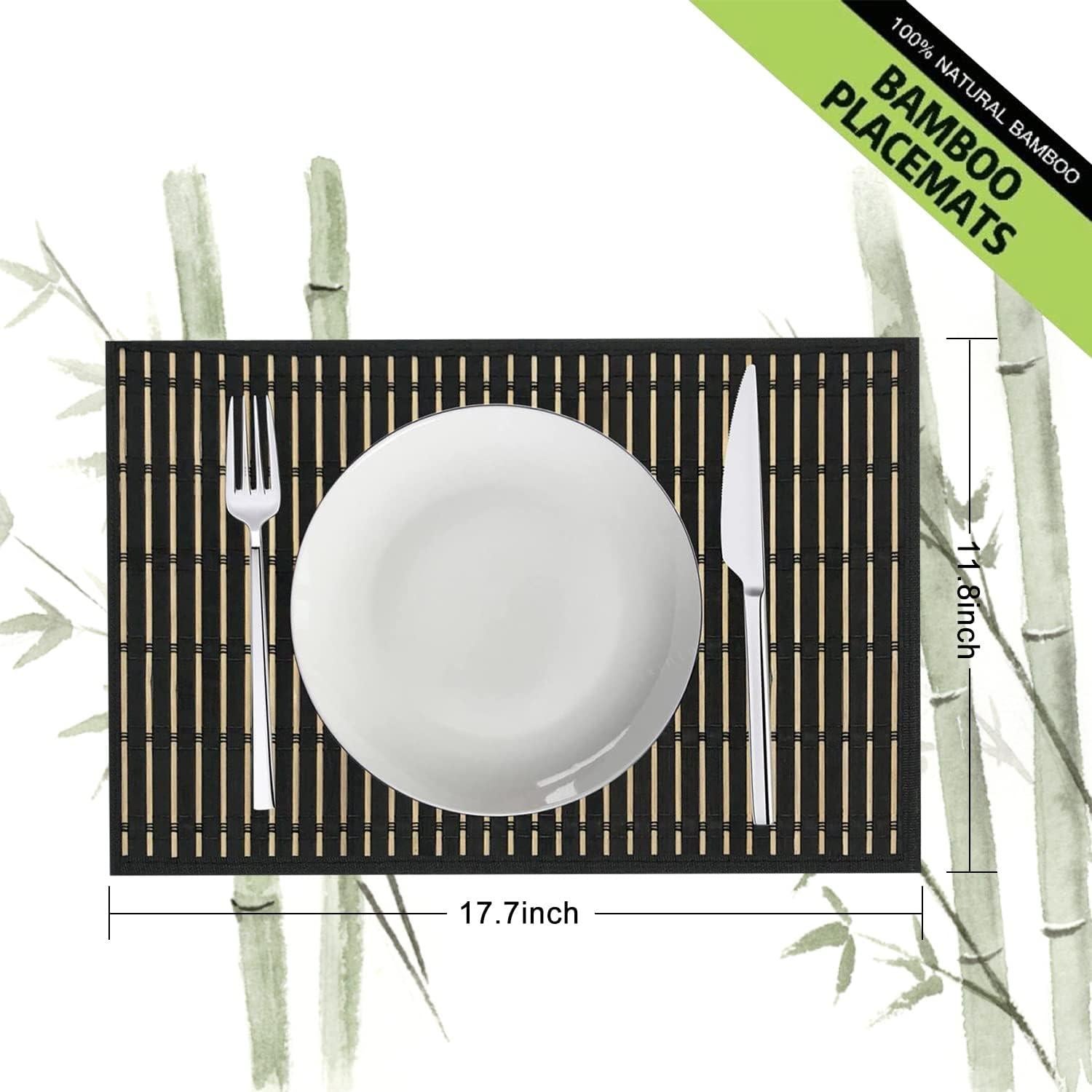 Juego de 8 Manteles de Bambú ANDSTAR 45x30cm Antideslizantes