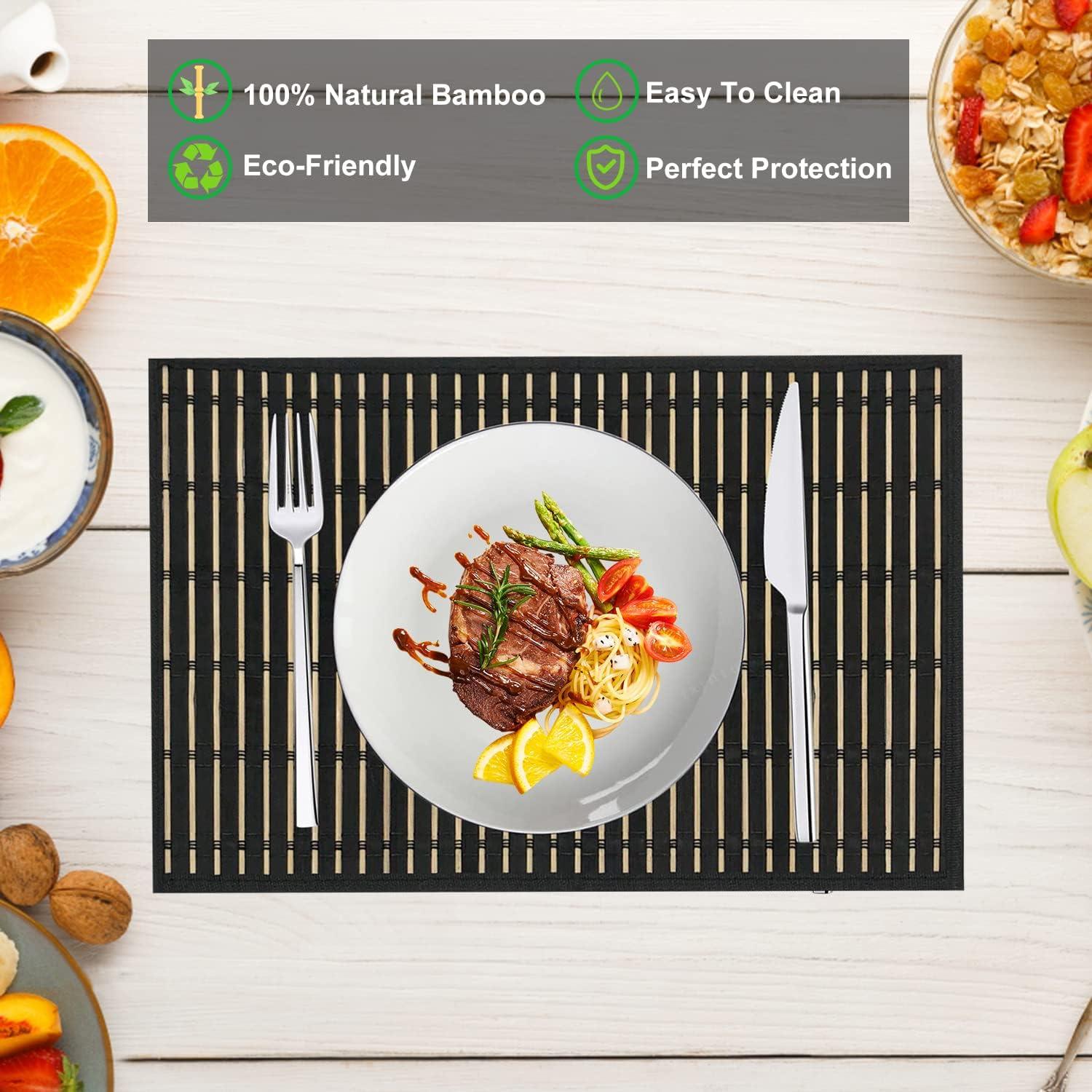 Juego de 8 Manteles de Bambú ANDSTAR 45x30cm Antideslizantes