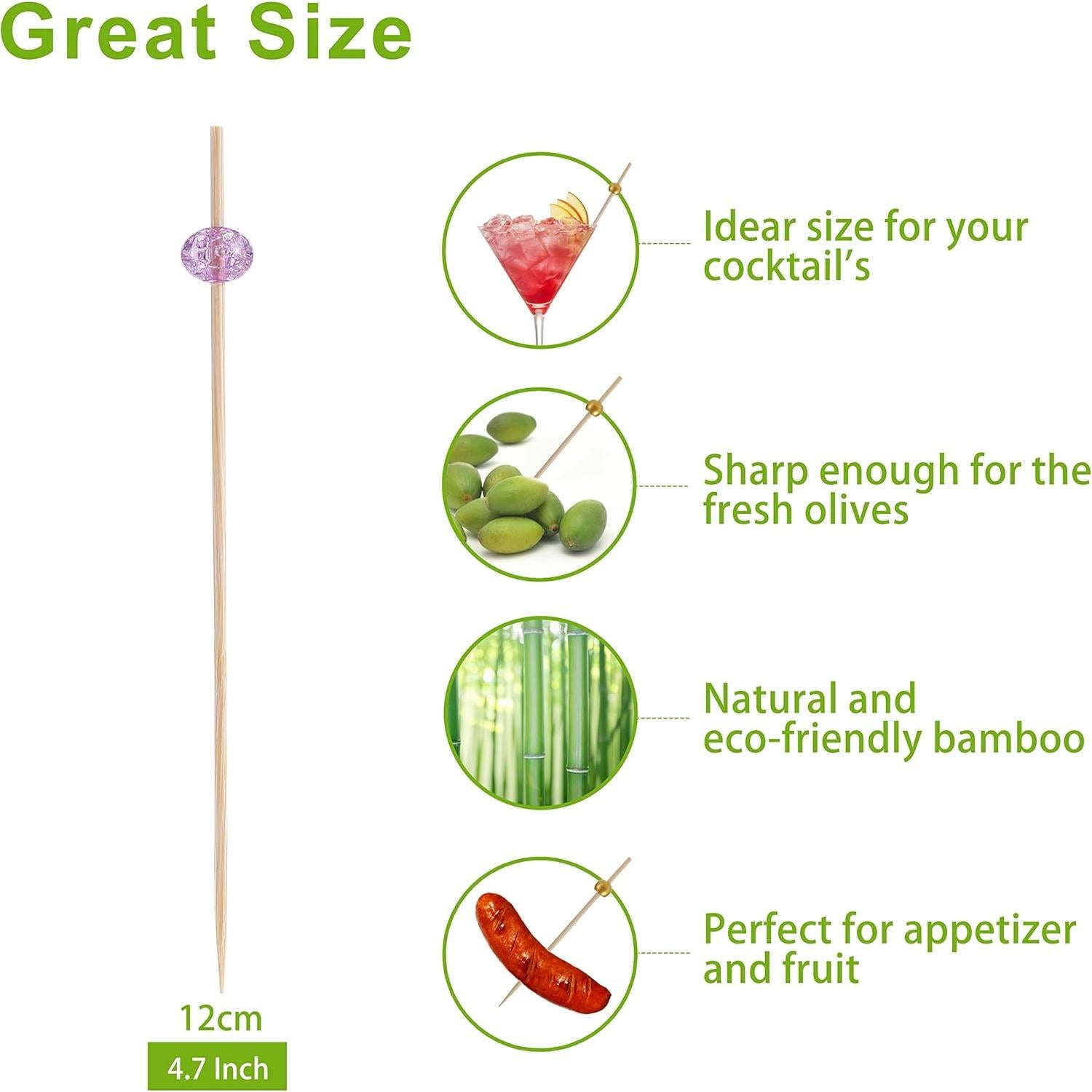 200 Palillos de Cóctel de Bambú CockStixs 11.94 cm Ecológicos