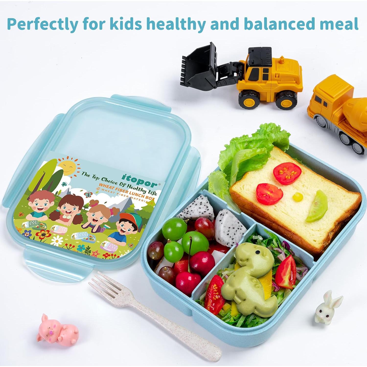 Caja de Almuerzo Bento Itopor Azul 1300ml A Prueba de Fugas